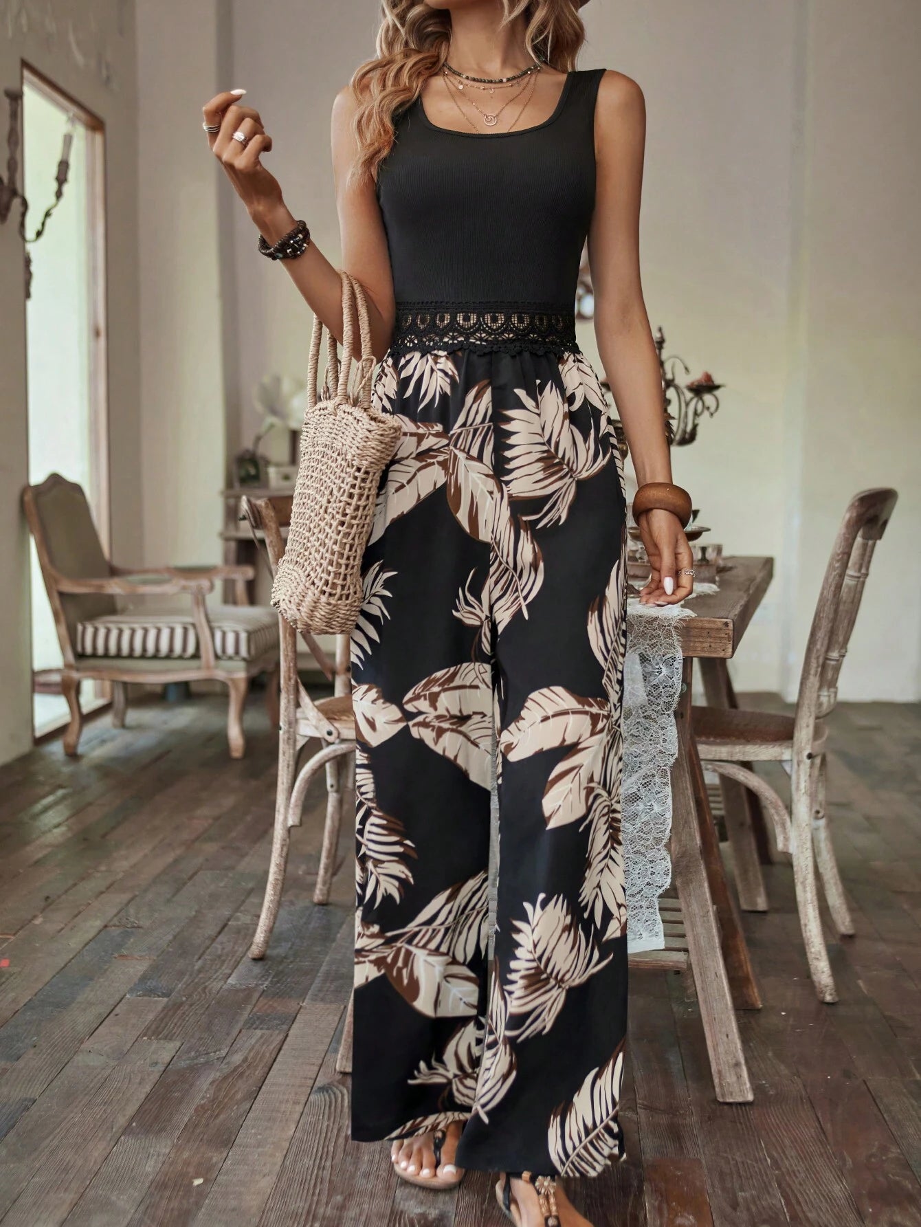 Breezaya Tropical Print Jumpsuit