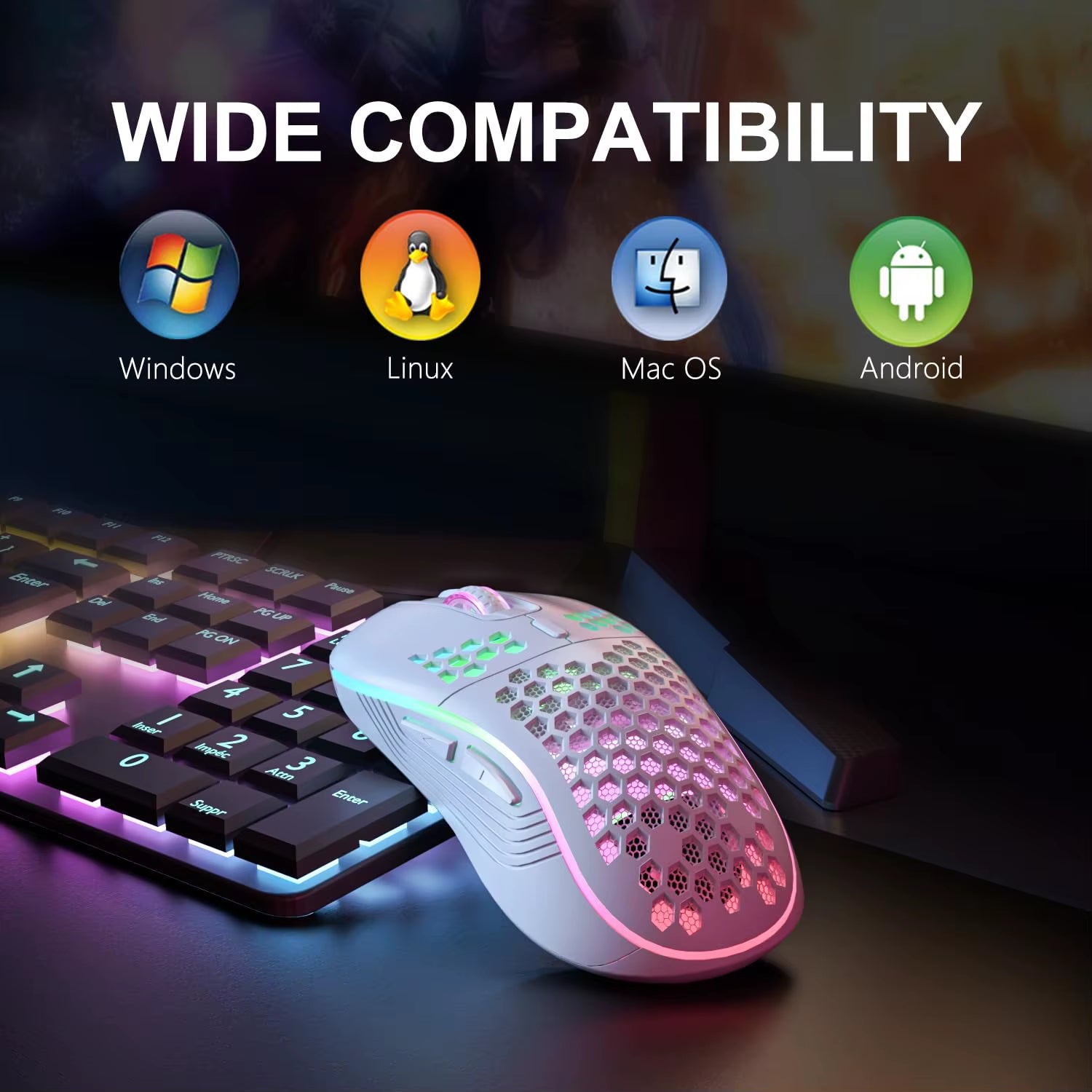 Wireless Honeycomb Gaming Mouse