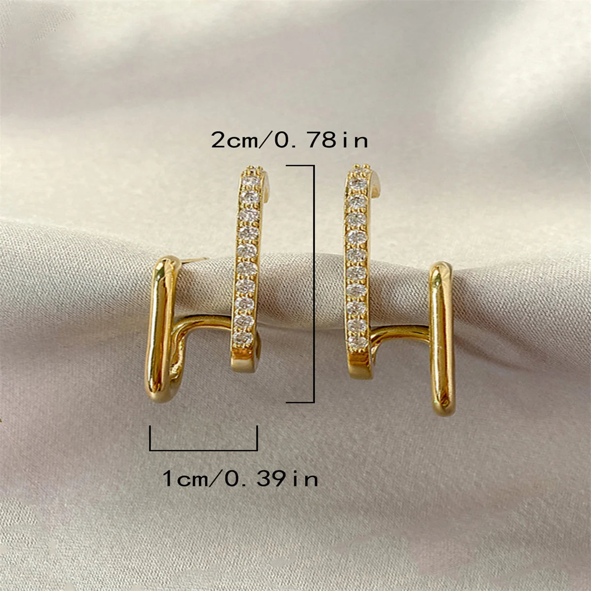  U-Shaped Gold Earrings 