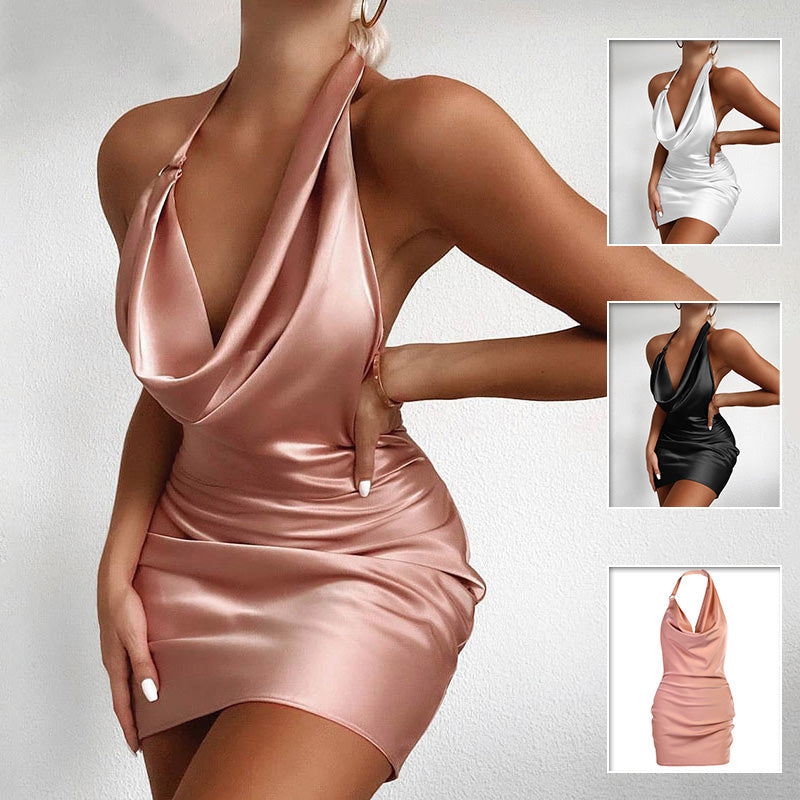 Backless Satin Dress 