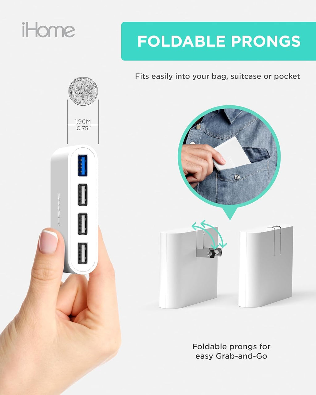 Slim 4-Port USB Wall Charger