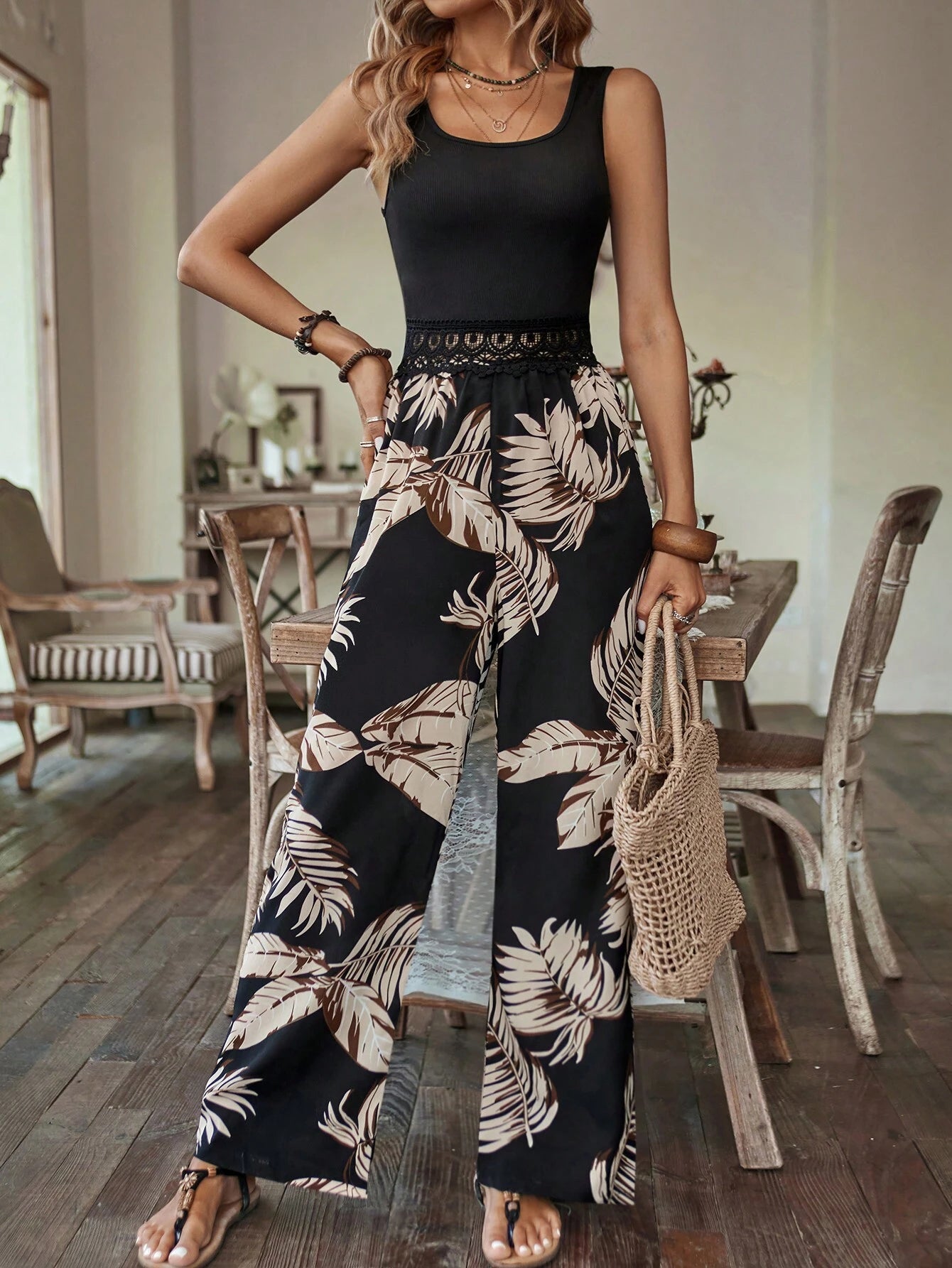 Breezaya Tropical Print Jumpsuit