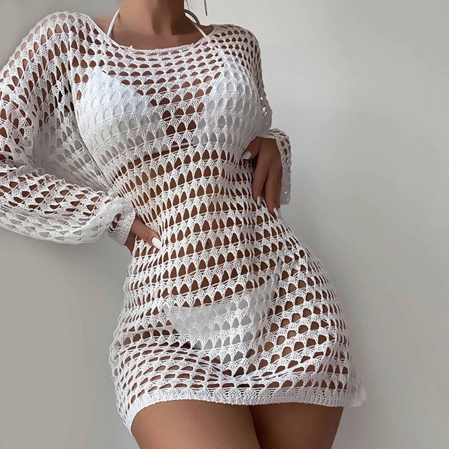 Knitted Hollow  Cover up 