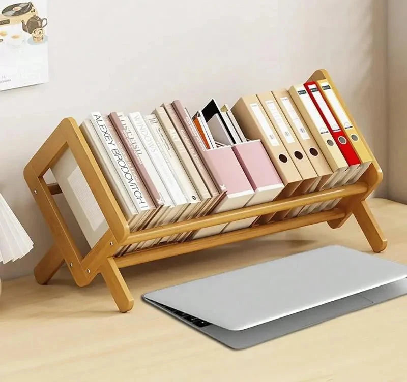 X-Shaped Bamboo Desktop Book Rack 