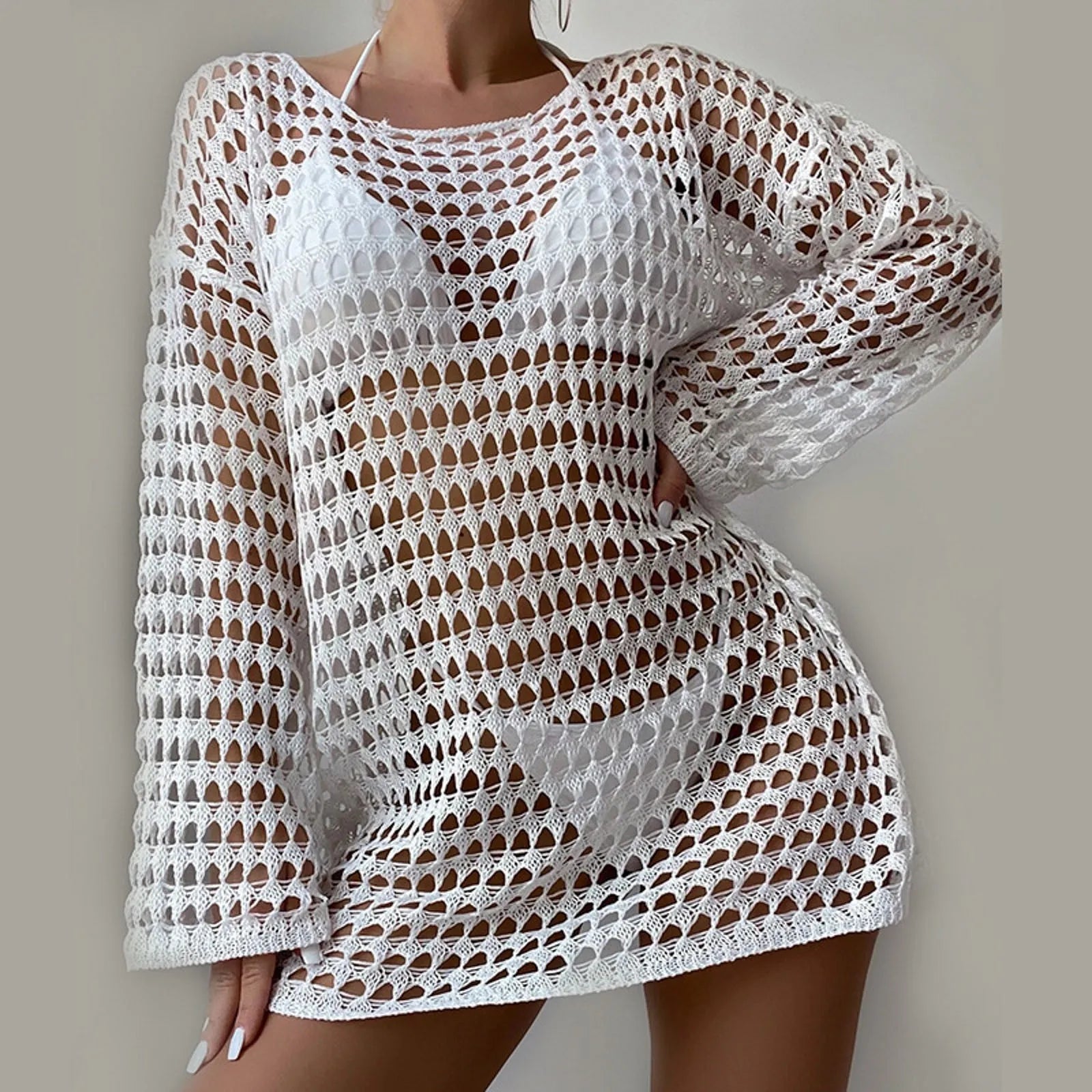 Knitted Hollow  Cover up 