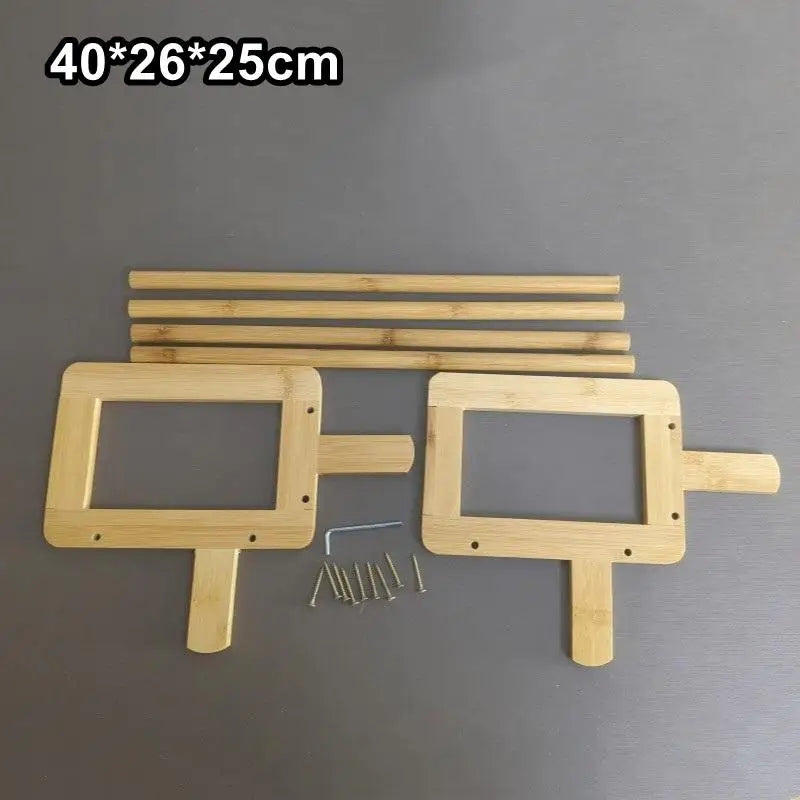 X-Shaped Bamboo Desktop Book Rack 