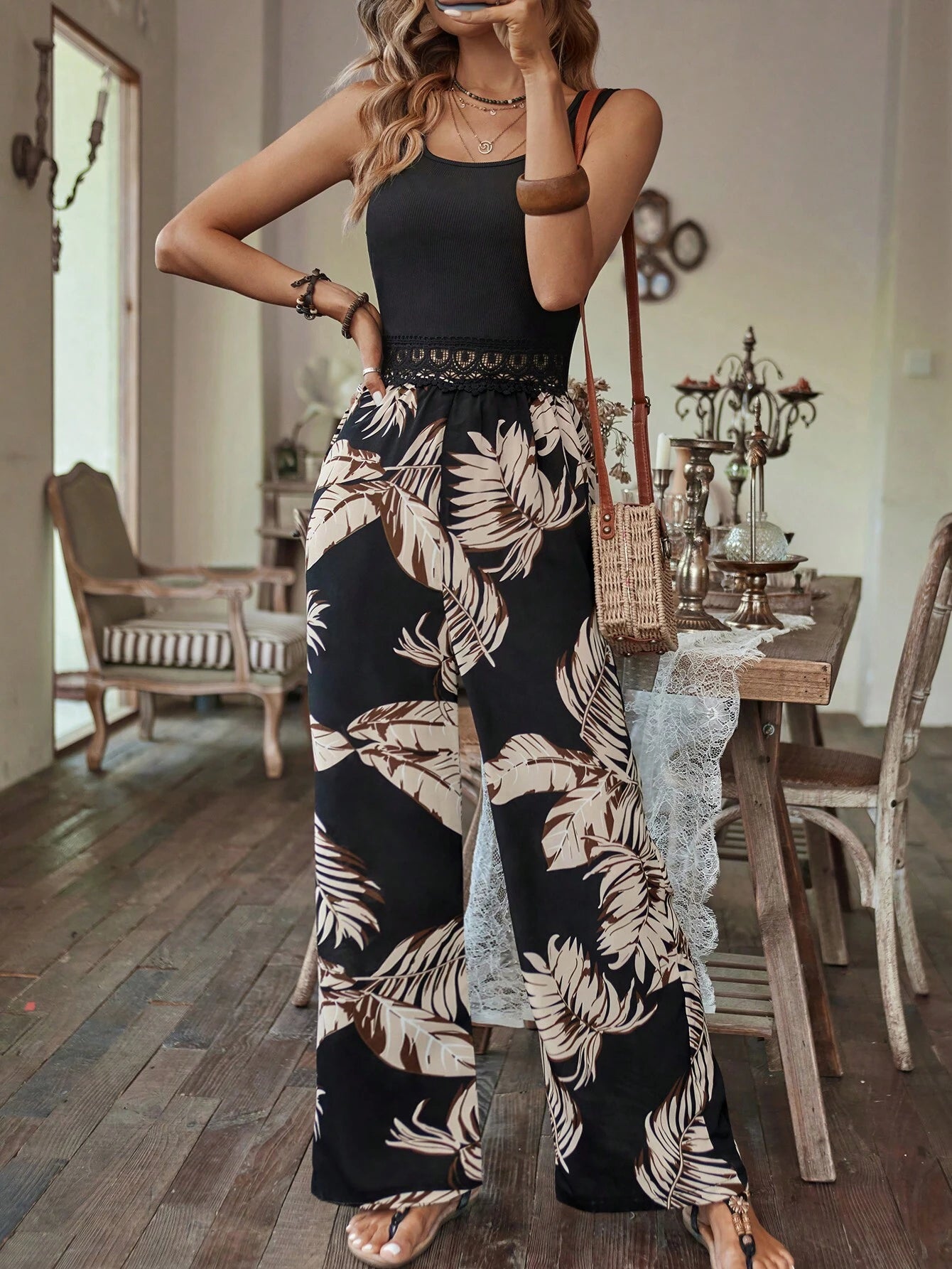 Breezaya Tropical Print Jumpsuit