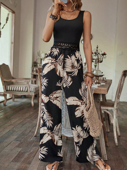 Breezaya Tropical Print Jumpsuit